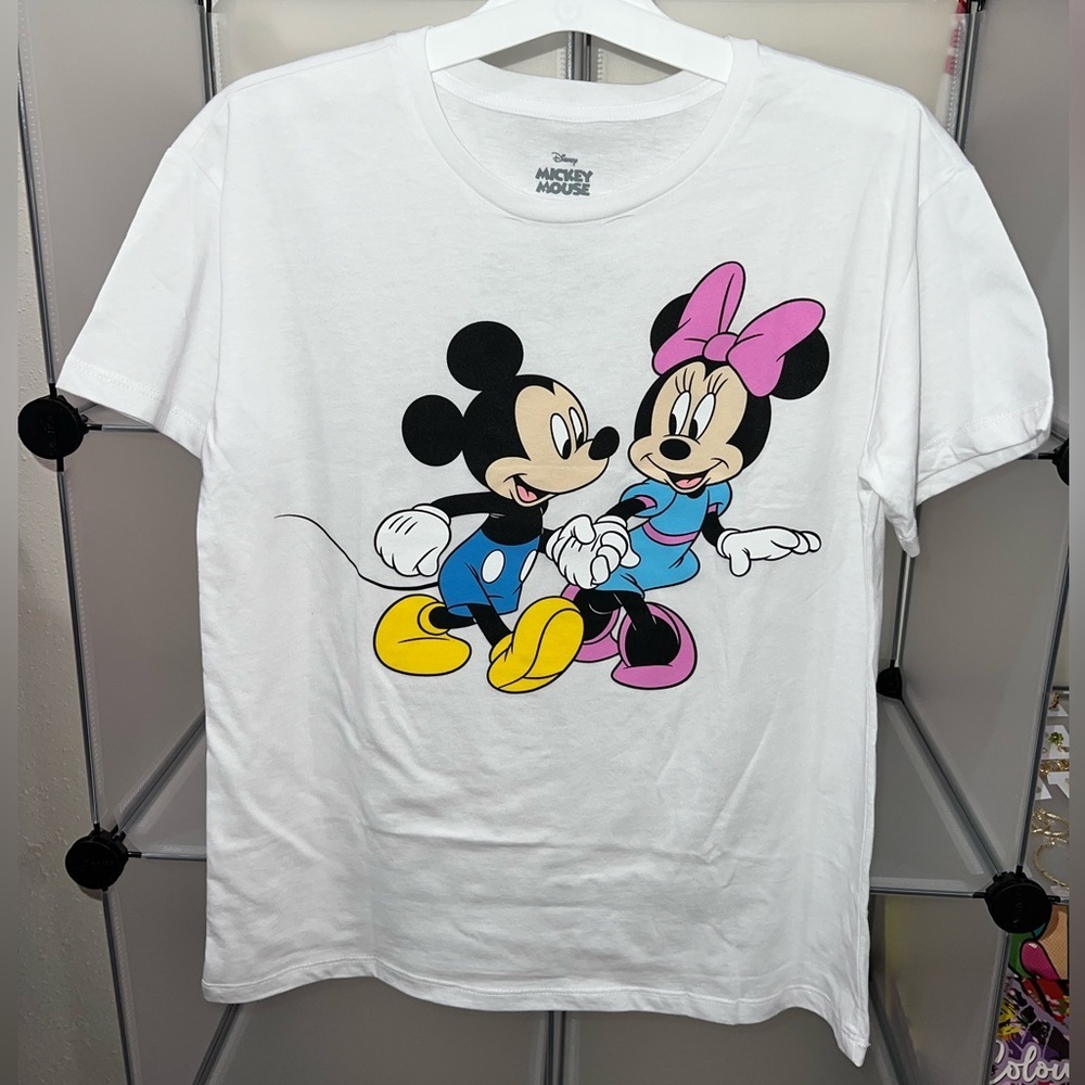 NWT Disney Mickey and Minnie Mouse Girls' T Shirt White Size XL